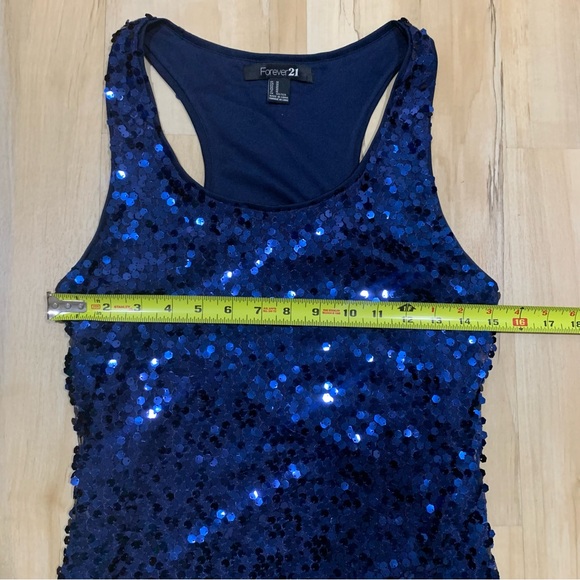 Forever 21 Dress Blue Sequin Size Medium - Picture 5 of 5